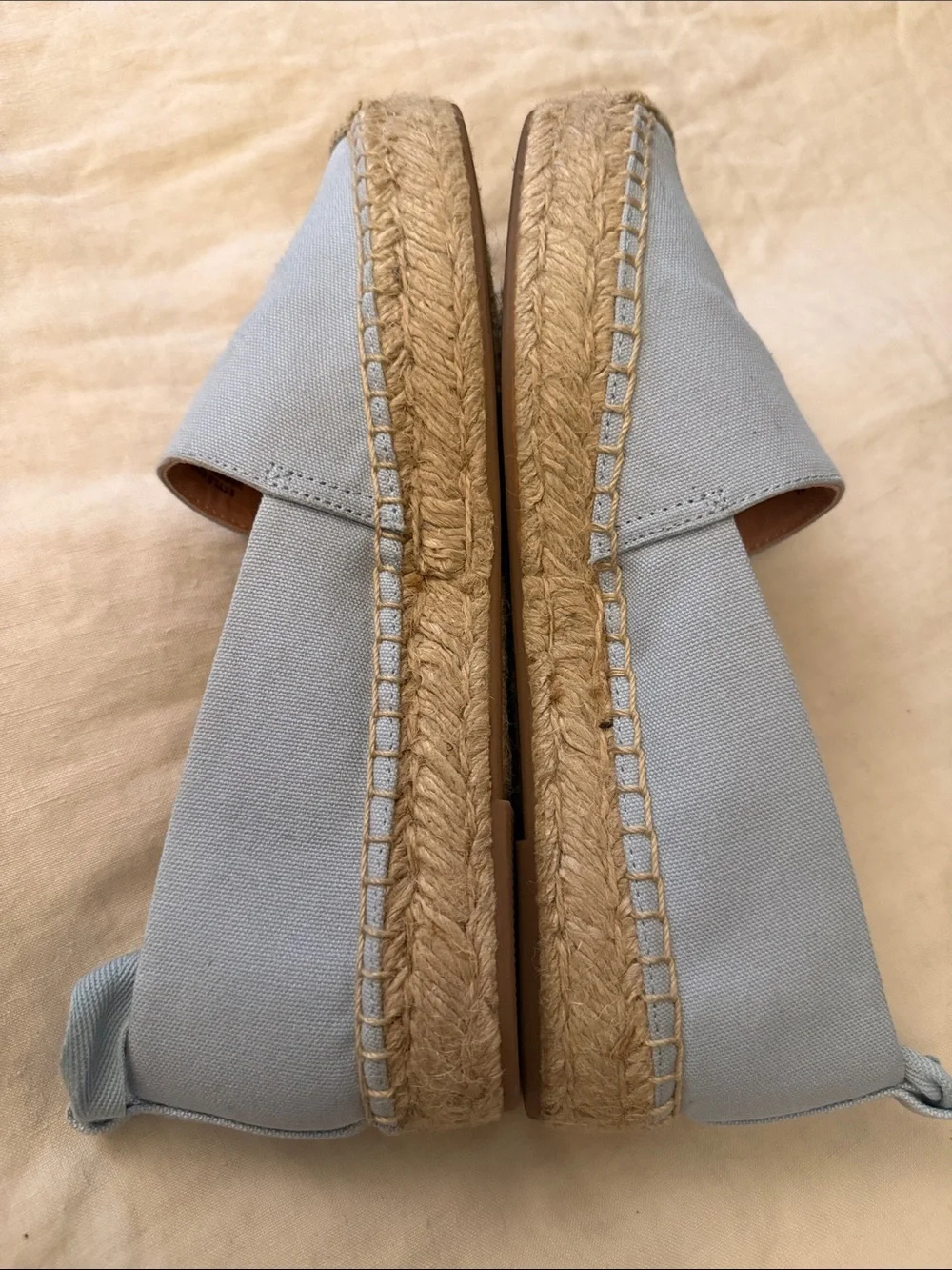 J. Crew Pale Blue Canvas Espadrilles with Jute Sole size 8